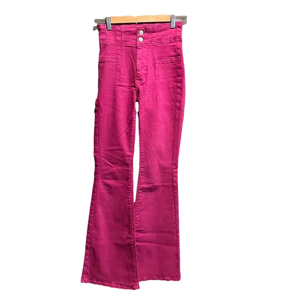 We The Free Fuchsia Jade Flared Leg Women's Jeans Size‎ 25